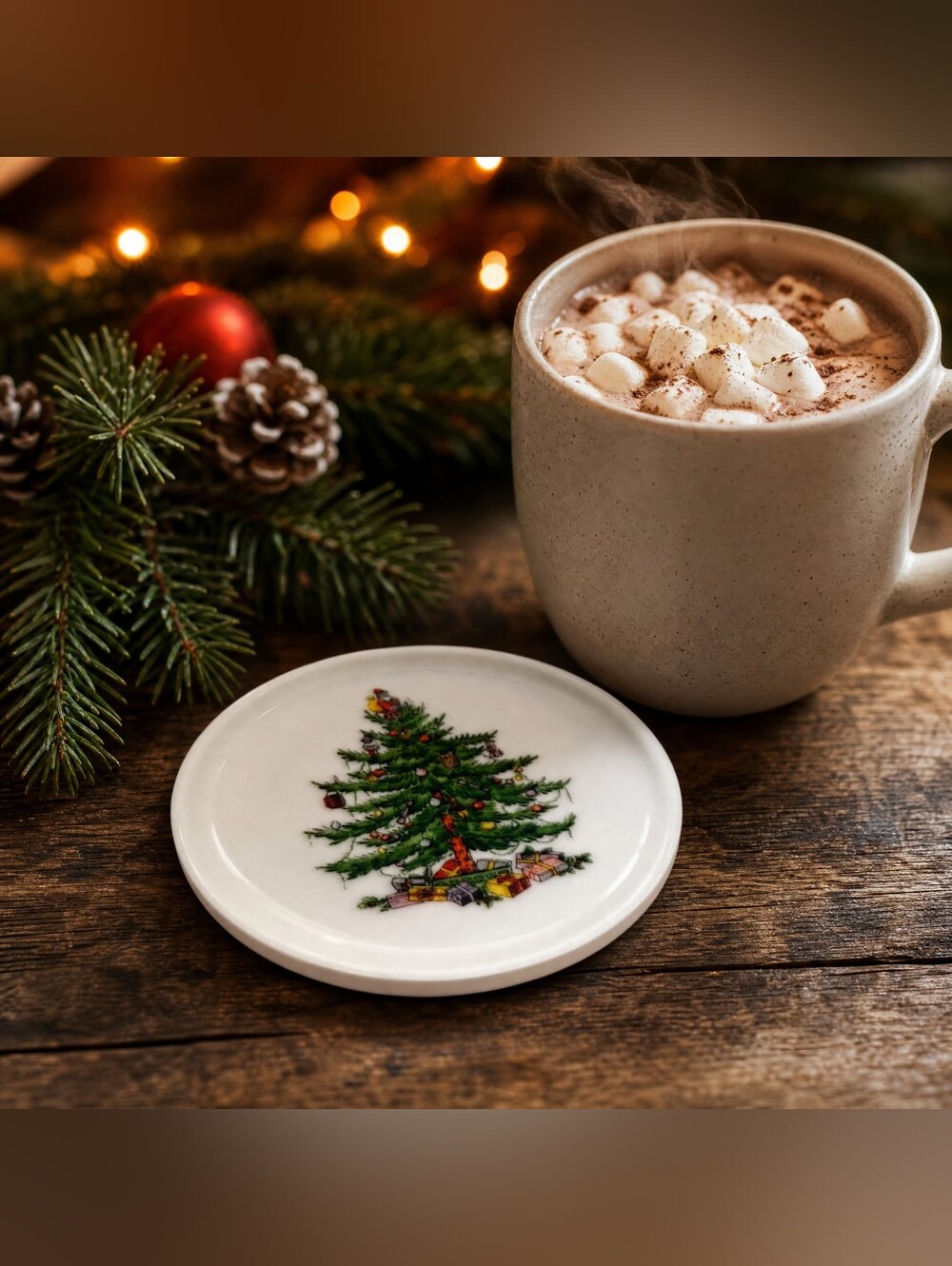Collectible Spode Christmas Tree Holiday Drink Coaster Replacement - S3324-A19
